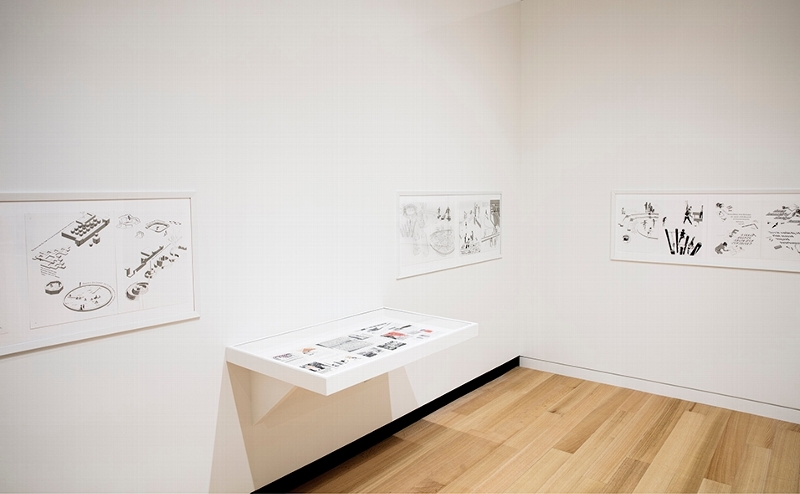 Installation views of Julia Jacquette: Unrequited and Acts of Play, Ruth and Elmer Wellin Museum of Art at Hamilton College (February 18 – July 2, 2017). Photos by John Bentham